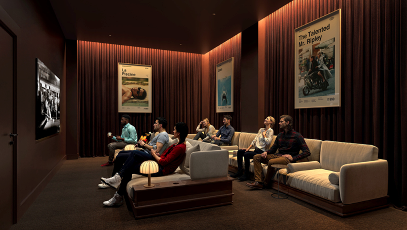 Apartments to Rent by Savills at One Eastside, Birmingham, B7, residents cinema room CGI