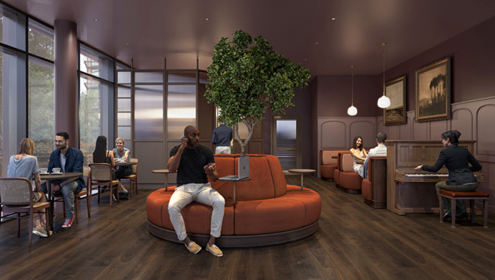 Apartments to Rent by Savills at One Eastside, Birmingham, B7, residents club house CGI